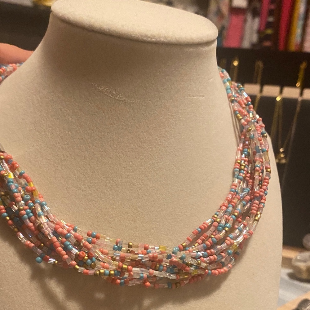 Multicolor Statement Beaded Necklace - image 6